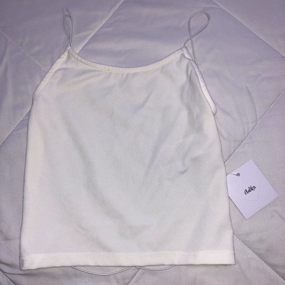 Adika open back white top